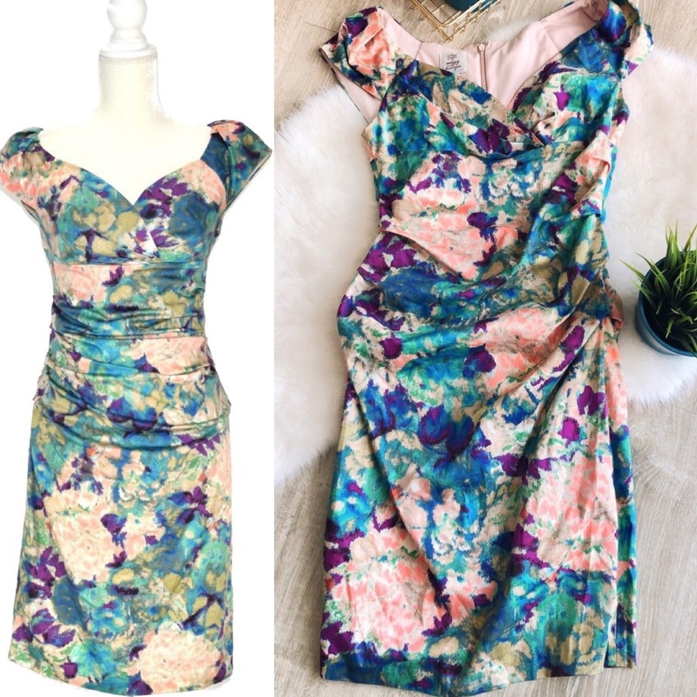 SUZI CHIN FOR MAGGY BOUTIQUE Floral Dress Sz 6